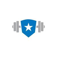 logotipo de protección de fitness, logotipo de seguridad de fitness vector