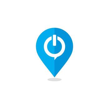 vector de puntero de poder, logotipo de tecnología