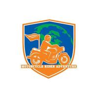logotipo de aventura de motociclista, logotipo de moto vector