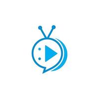 vector de video en línea, logotipo de tecnología