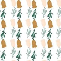 Tulips seamless pattern. Cute hand drawn flowers background. vector