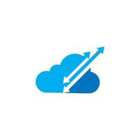 logotipo de flecha en la nube, logotipo de tecnología en la nube vector