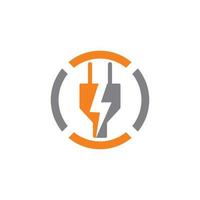 logotipo de enchufe, logotipo de energía eléctrica vector