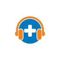 EARPHONE MEDICAL LOGO , MEDICAL EMERGENCY LOGO vector