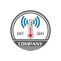 thermometer wifi logo , technology logo vector