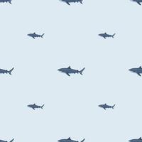 Seamless pattern Tiger shark light background. Gray textured of marine fish for any purpose. vector