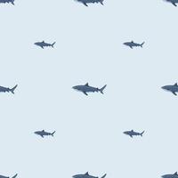 Seamless pattern Tiger shark light background. Gray textured of marine fish for any purpose. vector