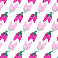 Buds flower seamless pattern. Decorative floral background. vector