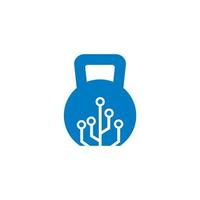 fitness tech logo , kettle bell logo vector