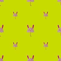 Umbrella bunny seamless pattern. Funny characters background. vector