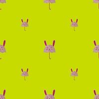 Umbrella bunny seamless pattern. Funny characters background. vector