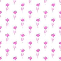 Flower cute seamless pattern. Hand drawn field background. vector