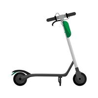 transporte de scooter eléctrico en estilo plano. Patinete aislado sobre fondo blanco. transporte ecológico para niños. vector