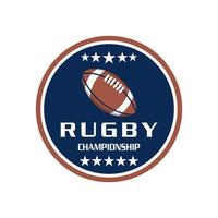 logotipo del emblema de rugby, logotipo deportivo vector