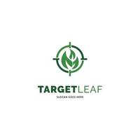 Target Leaf Icon Vector Logo Template Illustration Design