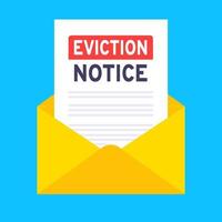 Eviction notice legal document in the envelope vector illustration flat style design.