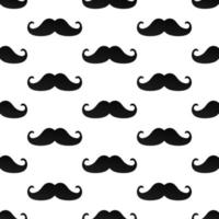 Seamless pattern with mustaches flat style design vector illustration. Black mustaches isolated on white background.