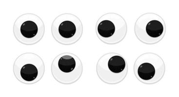 juguete de plástico seguridad ojos tambaleantes estilo plano diseño vector ilustración conjunto aislado sobre fondo blanco.