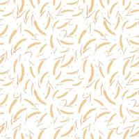 Seamless pattern with whole grain seeds organic, natural ears isolated on white background. vector