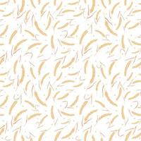 Seamless pattern with whole grain seeds organic, natural ears isolated on white background. vector