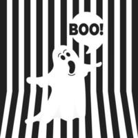 Boo ghost halloween message concept. vector