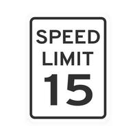 Speed limit 15 road traffic icon sign flat style design vector illustration