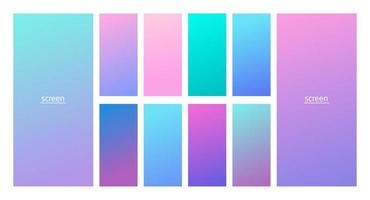 conjunto de fondo de color suave degradado pastel suave y vibrante. vector