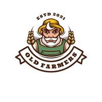 gráfico vectorial ilustrativo del viejo agricultor, bueno para el diseño del logotipo vector