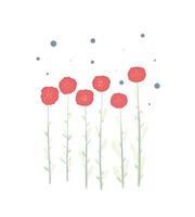 Vector red poppies isolated on a white background.