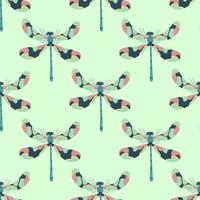 Patterns dragonfly. The illustration is suitable for printing on textiles, decor, backgrounds. vector