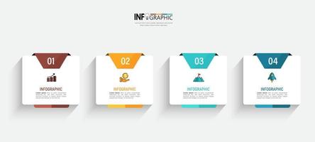 Four steps business infographics template vector