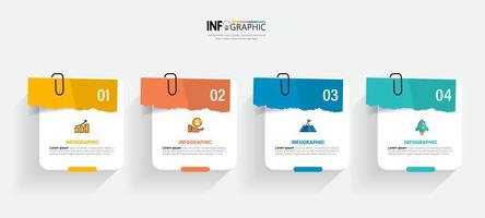 infografía empresarial con diseño de papel de nota vector