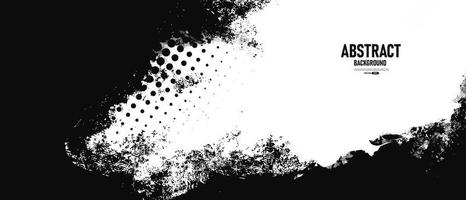 Black and white abstract grunge background with halftone style. vector