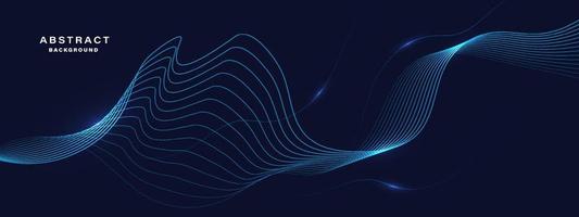 Abstract blue background with flowing lines. vector