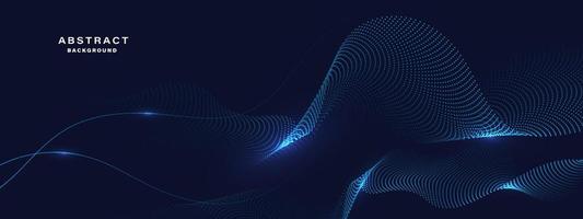 Abstract blue background with flowing lines. vector