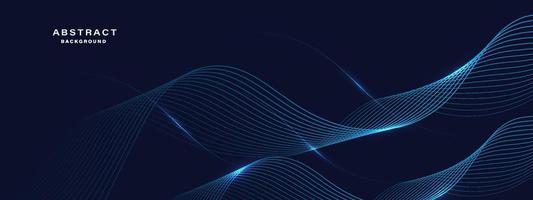 Abstract blue background with flowing lines. vector