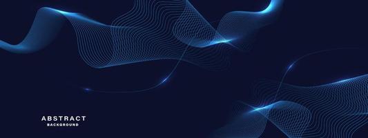Abstract blue background with flowing lines. vector