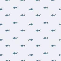 Seamless pattern fish on gray background. Minimalist ornament with sea animals. vector