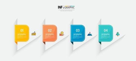 Four steps business infographics template vector