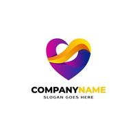 Colorful love logo design illustration vector