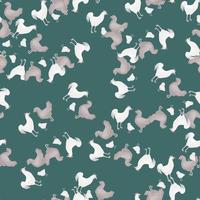 Seamless pattern of chicken family. Domestic animals on colorful background. Vector illustration for textile.