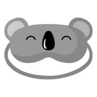 Children sleep mask koala on white background. Face mask for sleeping human isolated in flat style vector