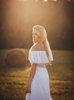 Happy Woman in field photo