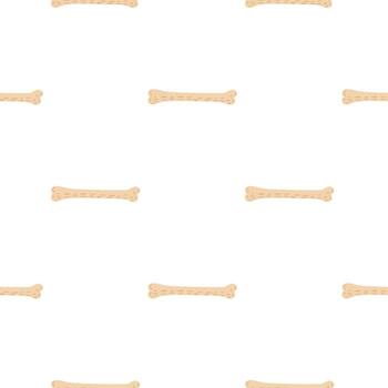 Spooky seamless pattern with beige bones simple silhouettes. Isolated print. White background. vector