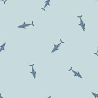 patrón sin costuras de tiburón blanco en estilo escandinavo. fondo de animales marinos. ilustración vectorial para niños textil divertido. vector