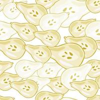 Pears of seamless pattern. Hand drawn background fruit. vector