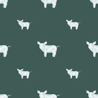 Seamless pattern of pig. Domestic animals on colorful background. Vector illustration for textile.