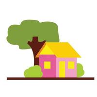 small house icon flat design vector