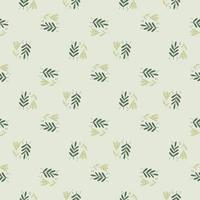 Abstract little botanic ornament seamless pattern on doodle style. Light pastel background. vector