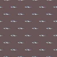 Seamless pattern Fin whale on brown background. Template of cartoon character of ocean for fabric. vector